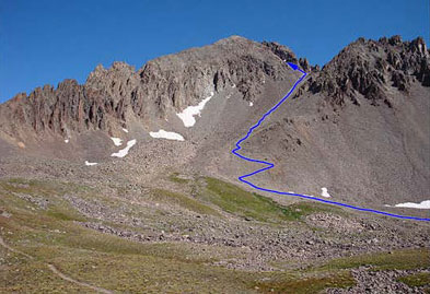 Mt. Sneffels (from Yankee Boy Basin) - A Cool Fourteener