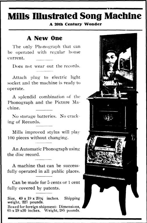 The Illustrated Song Machine with the disc phono viewable through the lower window.