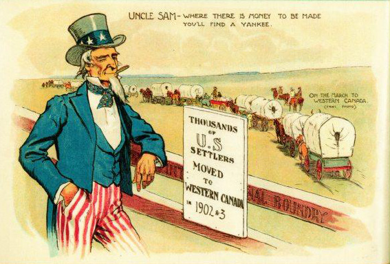 1902-03 ad funded by the Canadian Commissioner of Immigration to Saskatchewan in West Farmer magazine promoting the benefits of prairie living. 